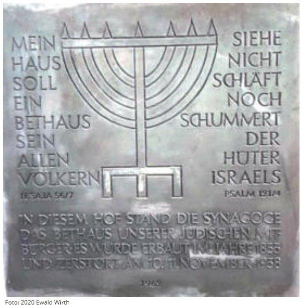 Gedenktafel Synagoge Bergen Enkheim, Foto: Ewald Wirth 2020